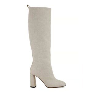 CO Collection | Sleek Canvas Stacked Heel, Knee-High Boots | Size 38